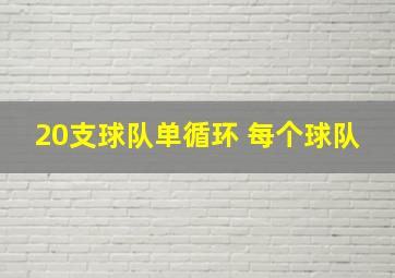 20支球队单循环 每个球队